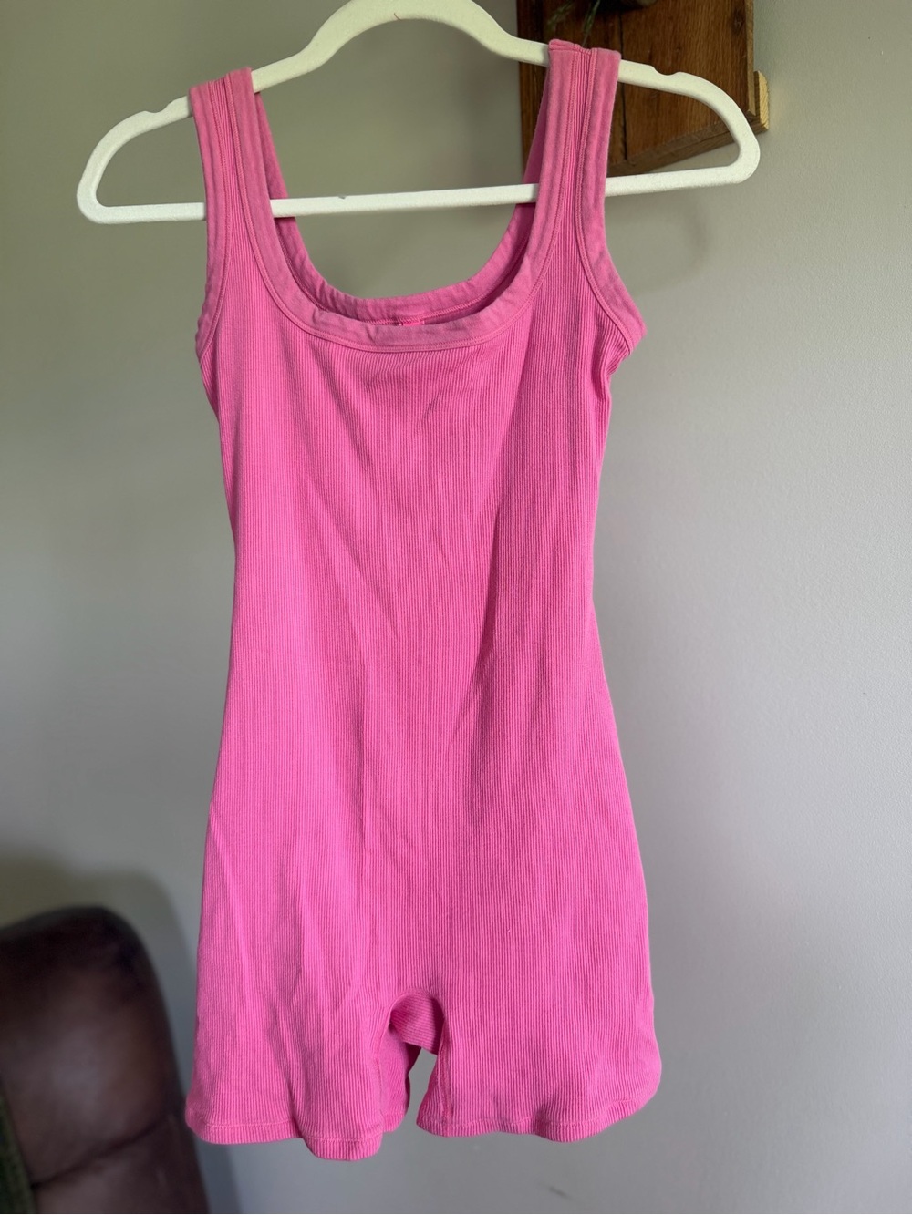 SKIMS Pink Cotton Rib Onesie Jumpsuit